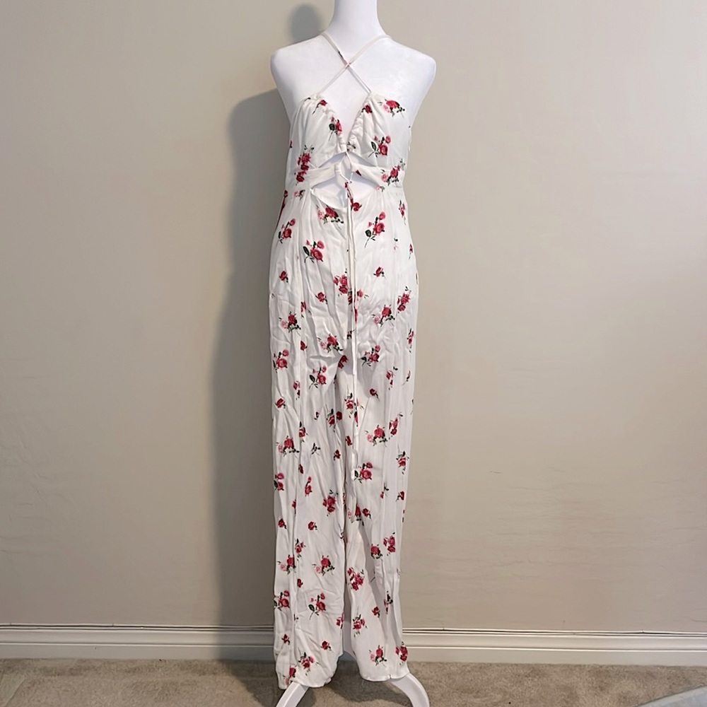 Crossbody Floral Jumpsuit Size L